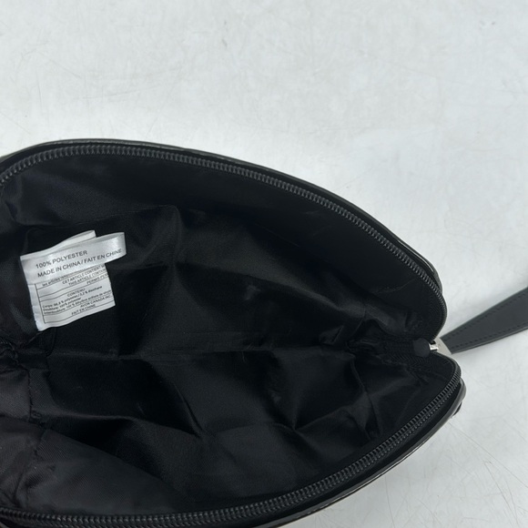 Herve Leger Patent Leather Logo Nylon Makeup Cosmetic Bag Wristlet Clutch Pouch - Picture 5 of 11